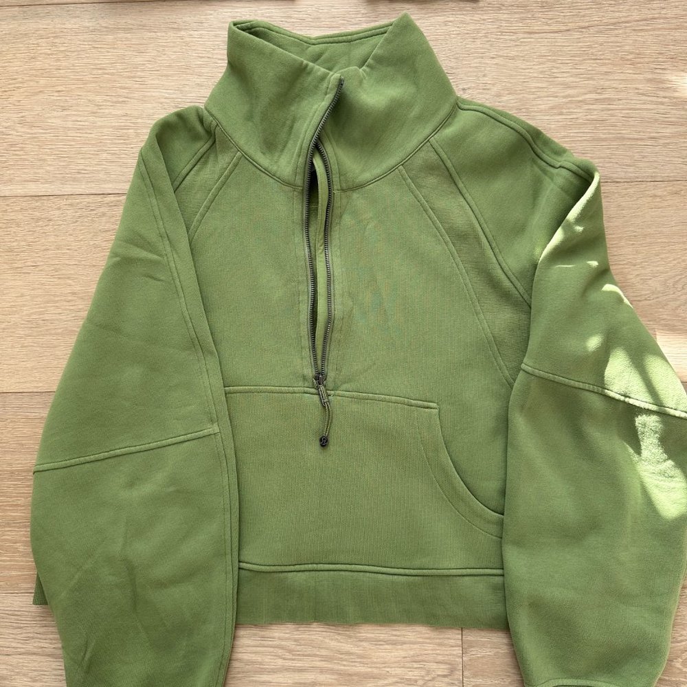 Lululemon Scuba Oversized Funnel Neck Half-Zip Green Foliage Size XL/XXL